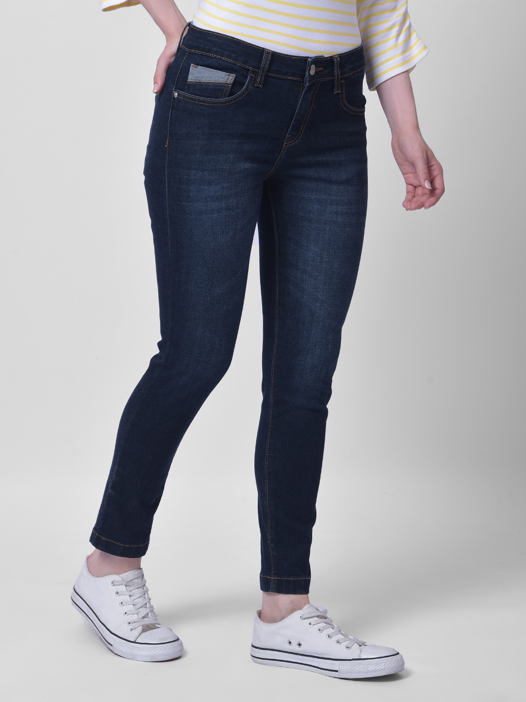 Numero Uno Women Dark Indigo Mid-Rise Skinny Sustainable Jeans